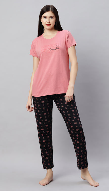 Womens Cotton Printed Night Suit Set