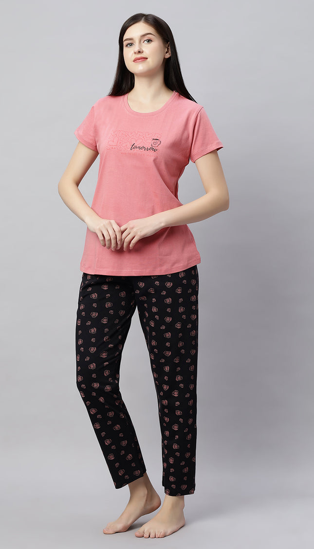 Womens Cotton Printed Night Suit Set