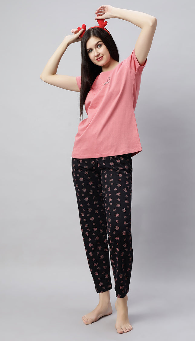 Womens Cotton Printed Night Suit Set
