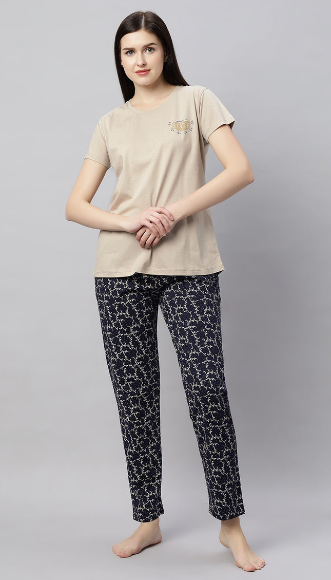 Womens Cotton Printed Night Suit Set