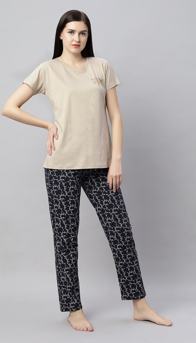 Womens Cotton Printed Night Suit Set