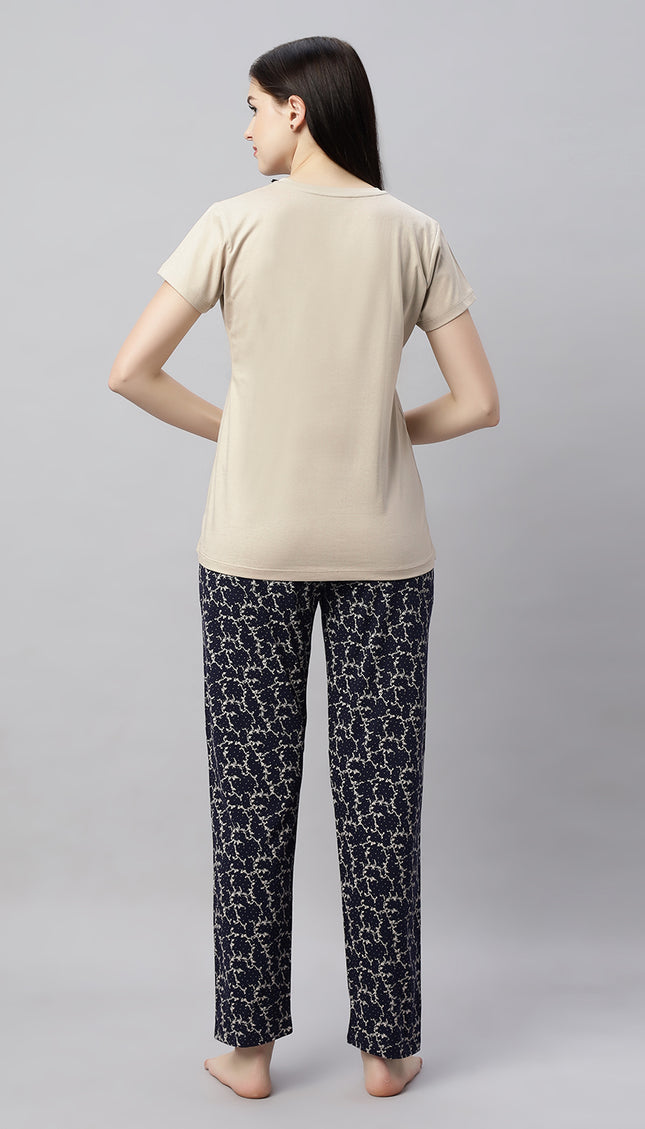 Womens Cotton Printed Night Suit Set