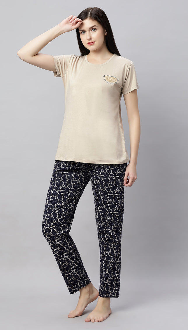 Womens Cotton Printed Night Suit Set