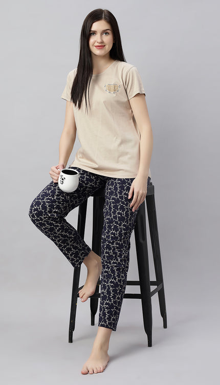 Womens Cotton Printed Night Suit Set
