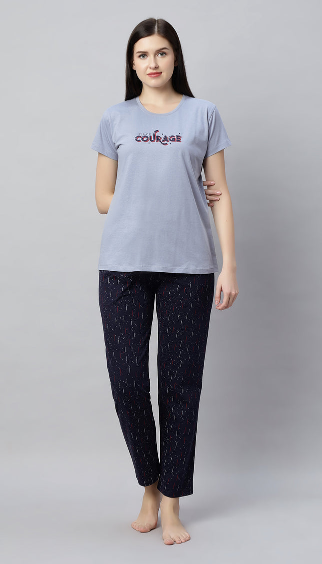 Womens Cotton Printed Night Suit Set