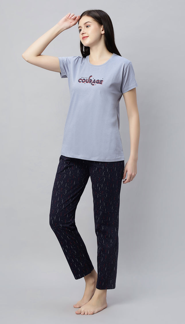Womens Cotton Printed Night Suit Set