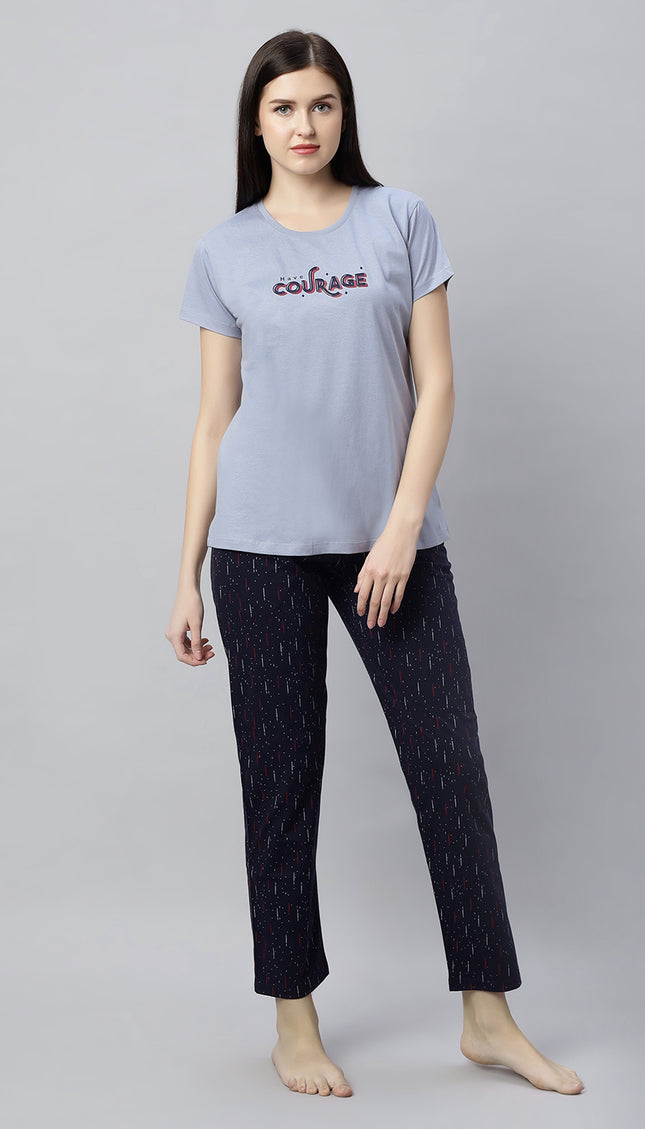 Womens Cotton Printed Night Suit Set