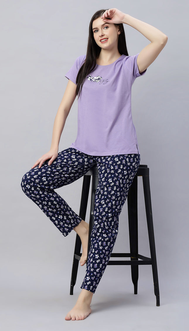 Womens Cotton Printed Night Suit Set