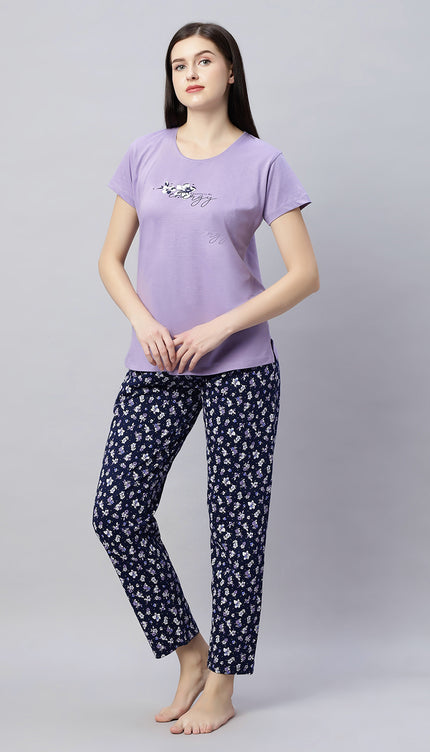 Womens Cotton Printed Night Suit Set