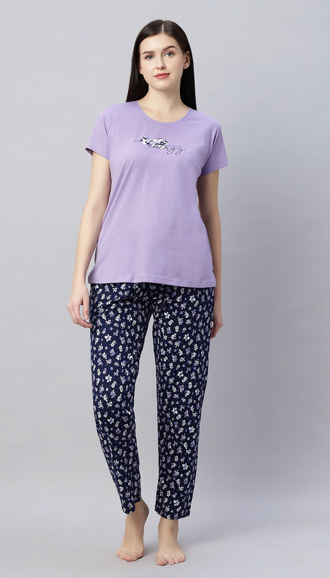 Womens Cotton Printed Night Suit Set