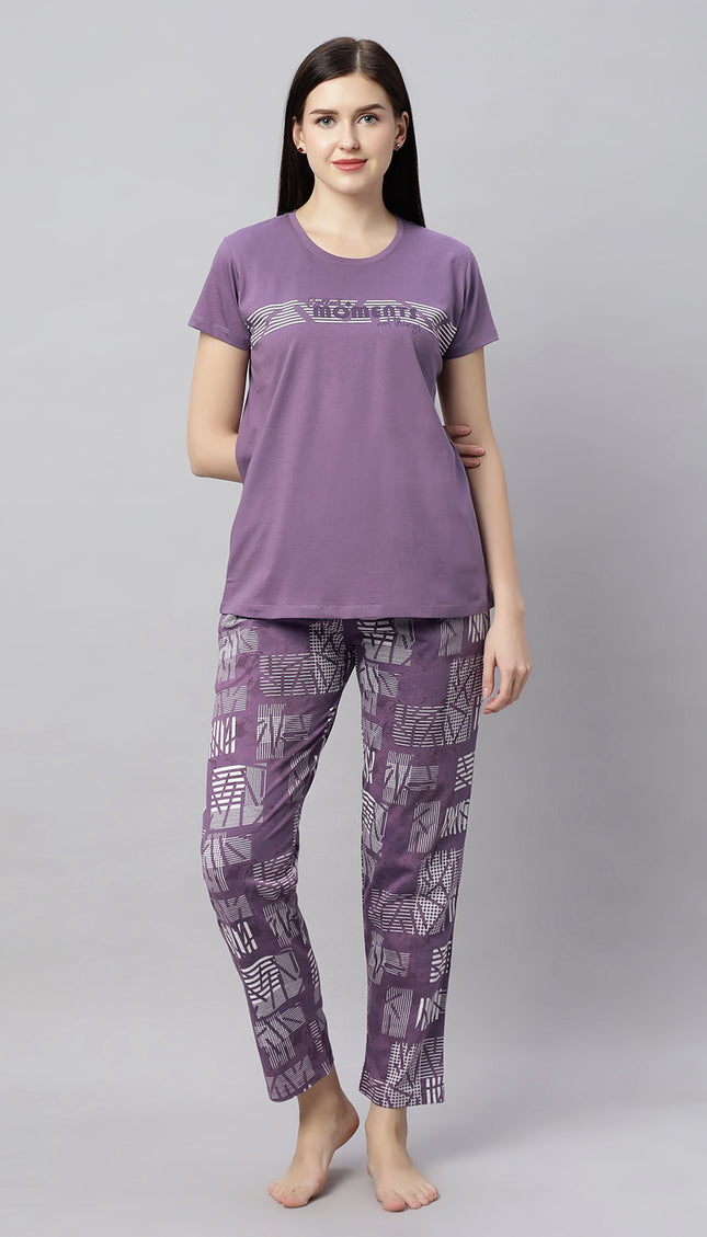 Womens Cotton Printed Night Suit Set
