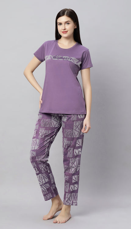 Womens Cotton Printed Night Suit Set