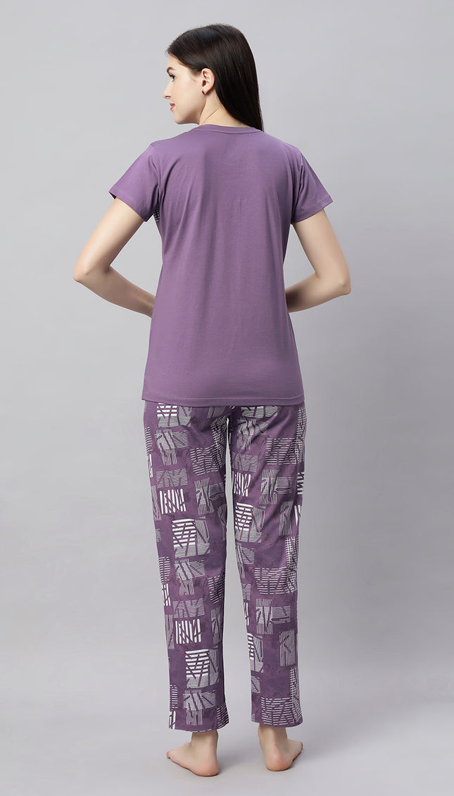 Womens Cotton Printed Night Suit Set