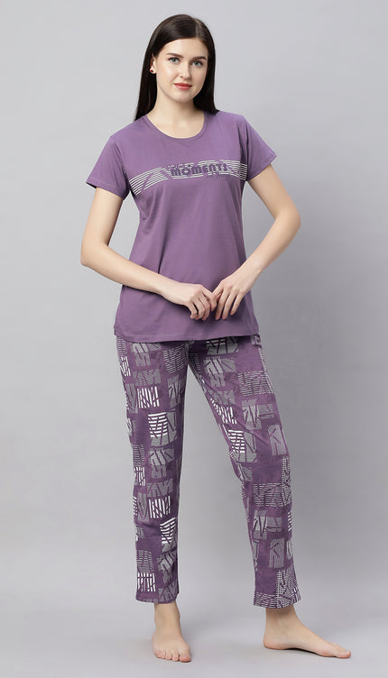 Womens Cotton Printed Night Suit Set
