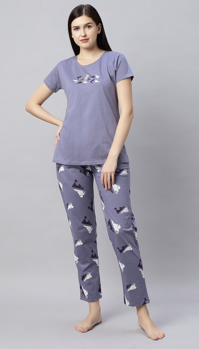 Womens Cotton Printed Night Suit Set