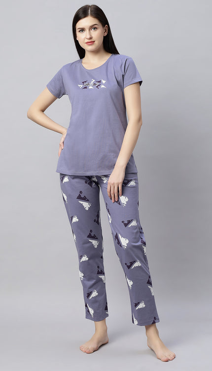 Womens Cotton Printed Night Suit Set