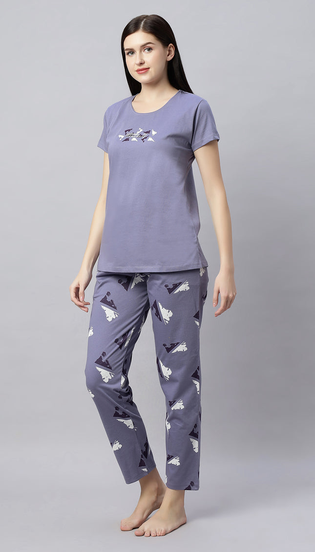 Womens Cotton Printed Night Suit Set