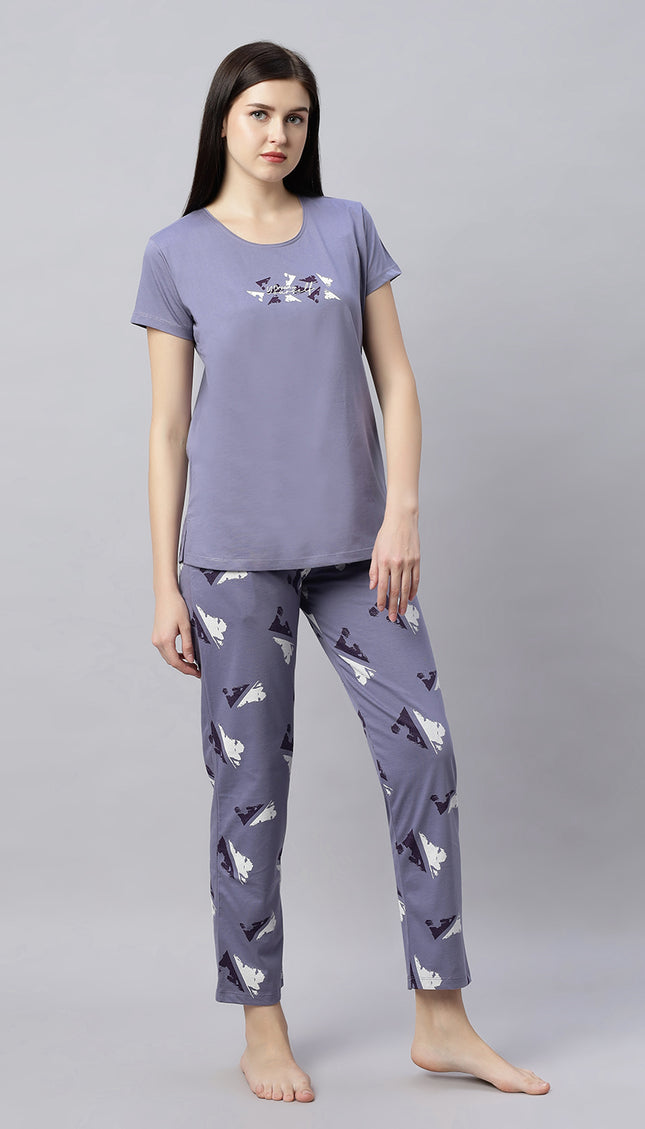 Womens Cotton Printed Night Suit Set
