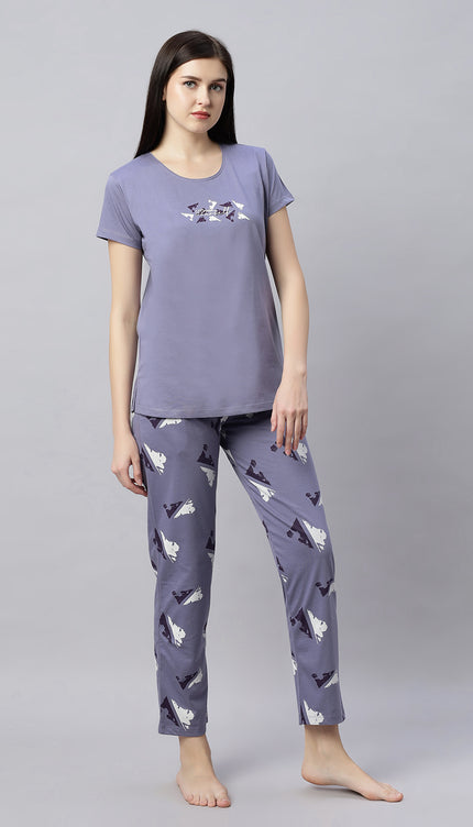 Womens Cotton Printed Night Suit Set