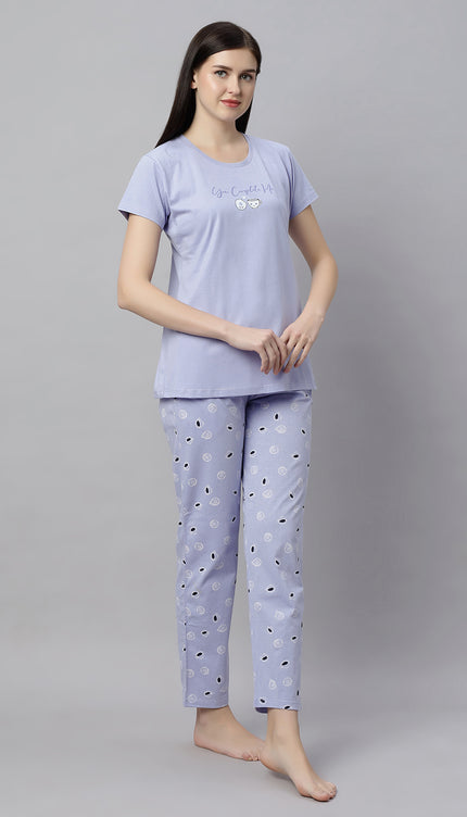 Womens Cotton Printed Night Suit Set