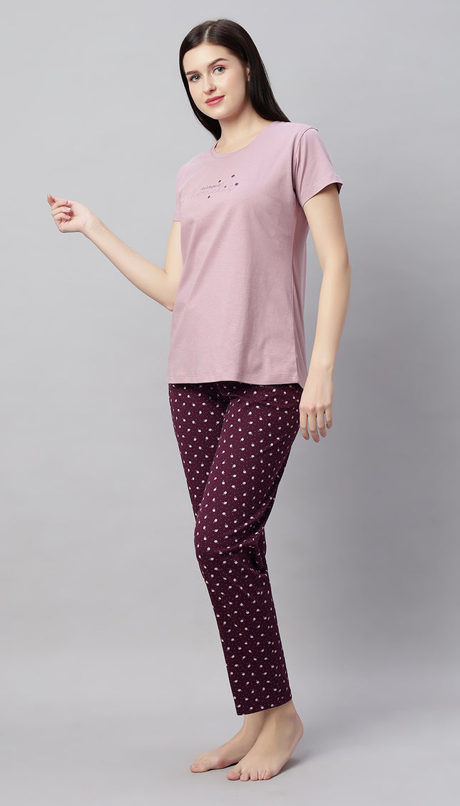 Womens Cotton Printed Night Suit Set
