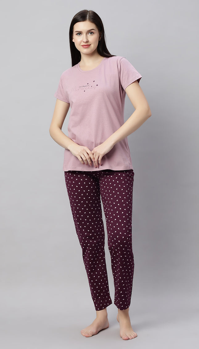 Womens Cotton Printed Night Suit Set