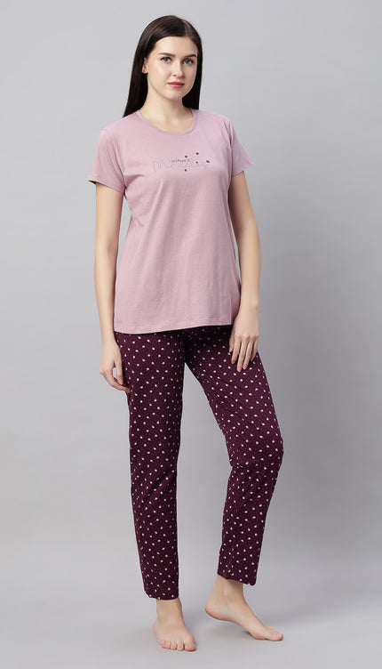 Womens Cotton Printed Night Suit Set