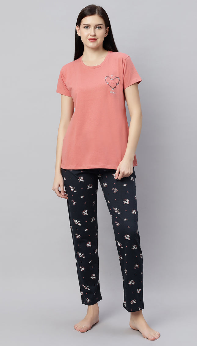 Womens Cotton Printed Night Suit Set