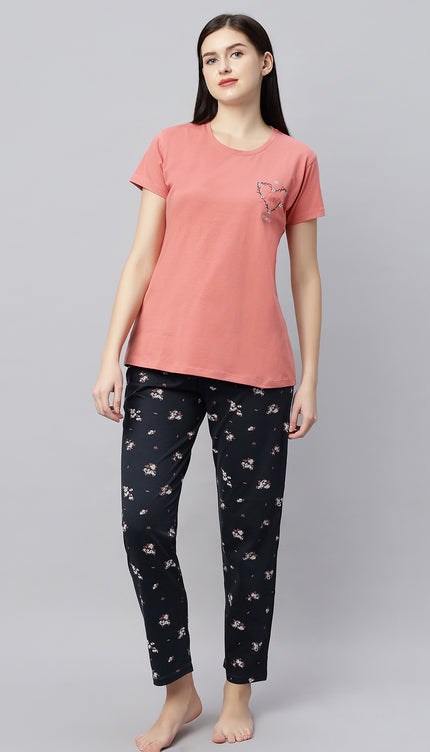 Womens Cotton Printed Night Suit Set