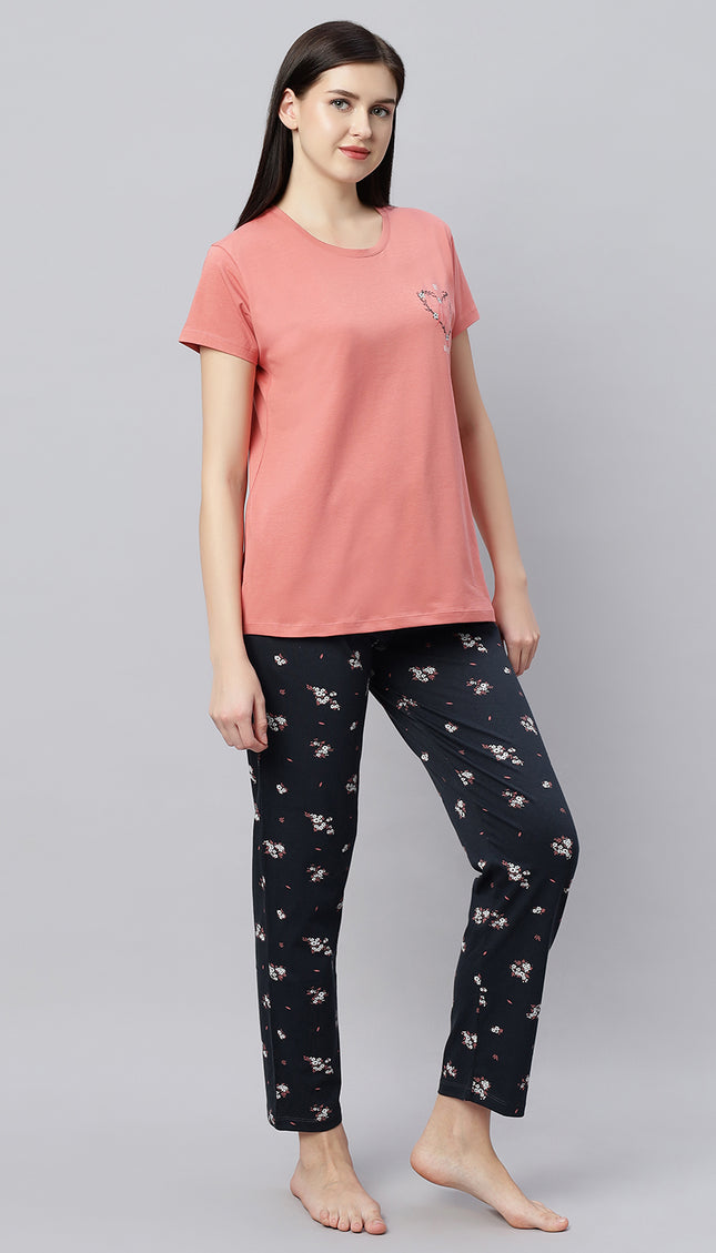 Womens Cotton Printed Night Suit Set