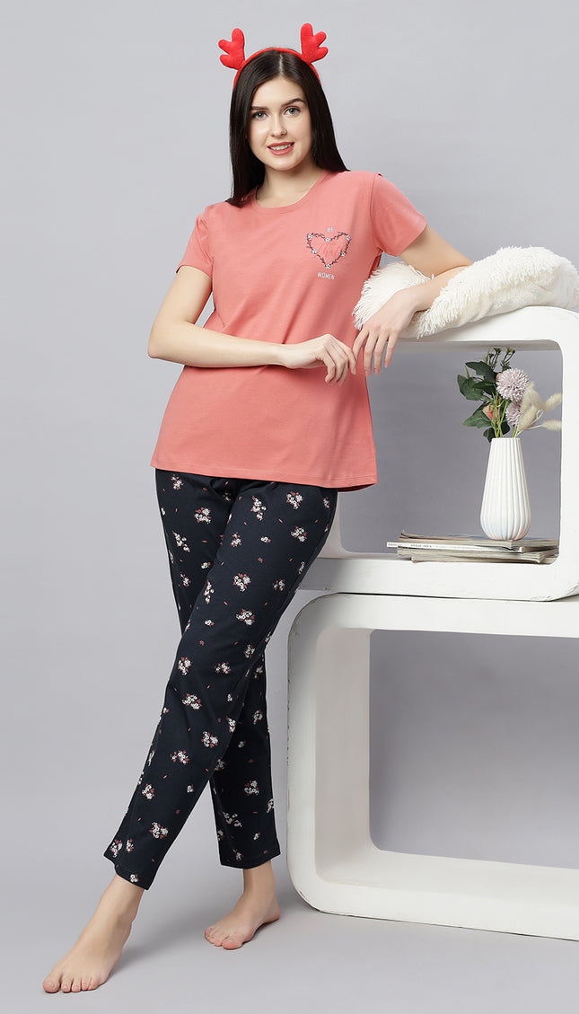 Womens Cotton Printed Night Suit Set