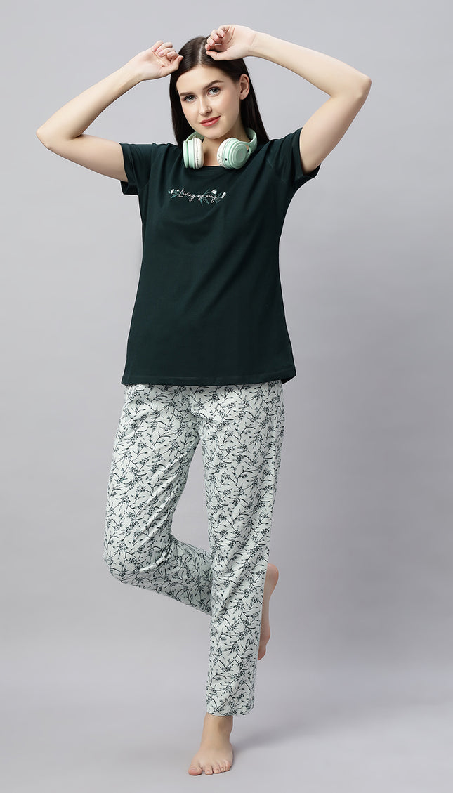 Womens Cotton Printed Night Suit Set