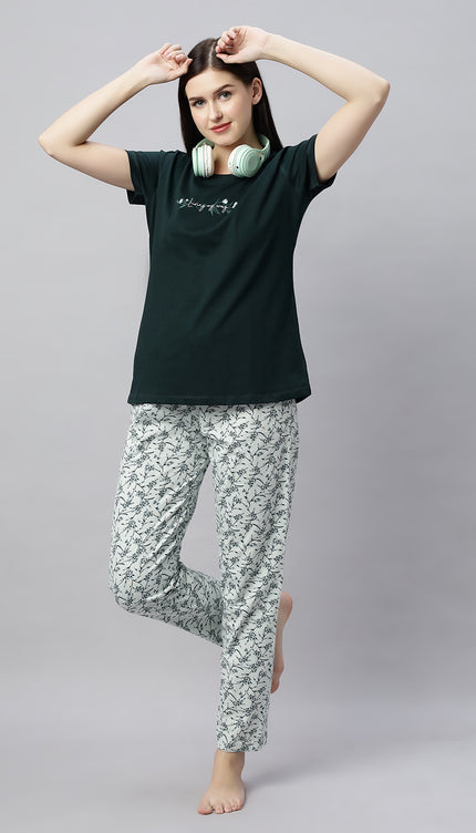 Womens Cotton Printed Night Suit Set