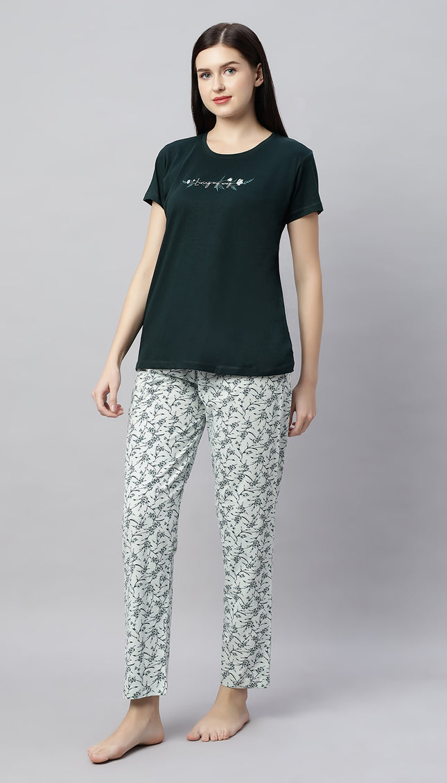 Womens Cotton Printed Night Suit Set