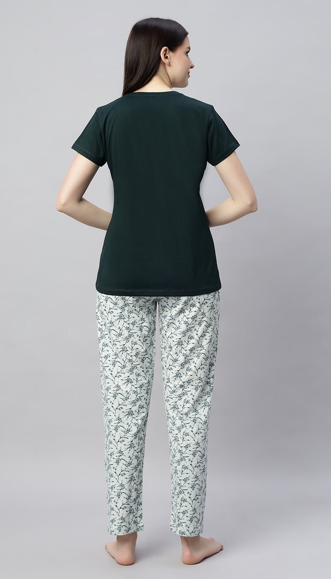 Womens Cotton Printed Night Suit Set