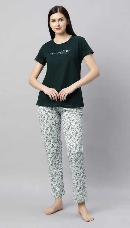 Womens Cotton Printed Night Suit Set