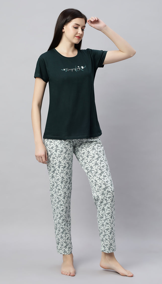 Womens Cotton Printed Night Suit Set