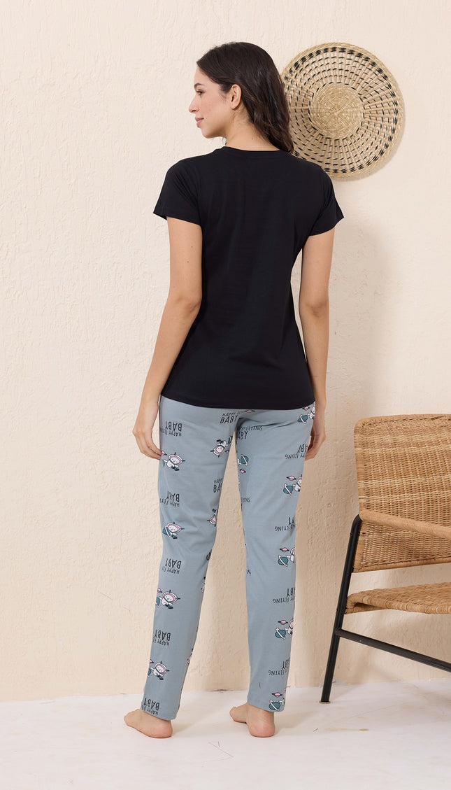 Womens Cotton Printed Night Suit Set