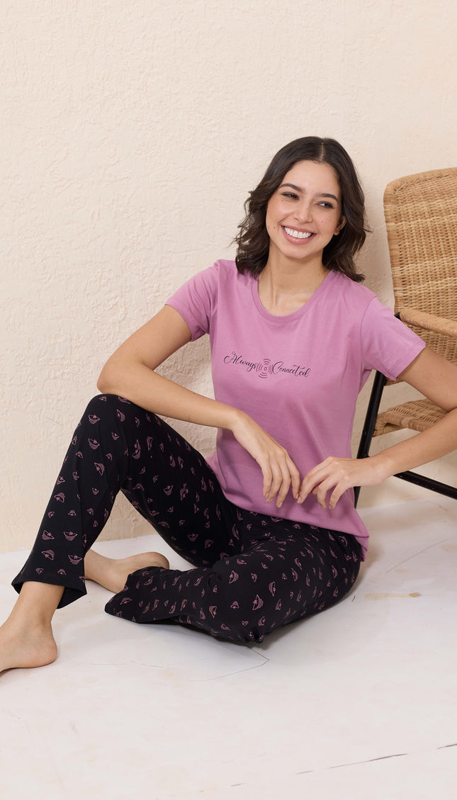 Womens Cotton Printed Night Suit Set