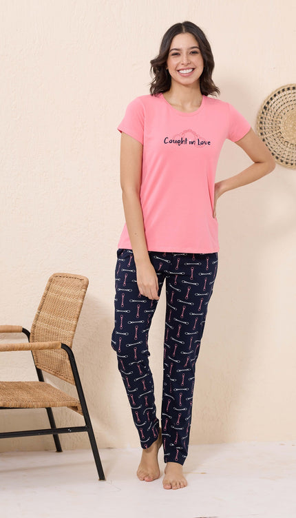 Womens Cotton Printed Night Suit Set