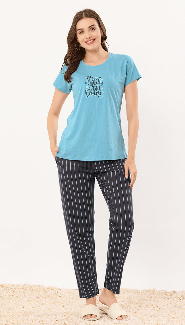 Womens Cotton Printed Night Suit Set