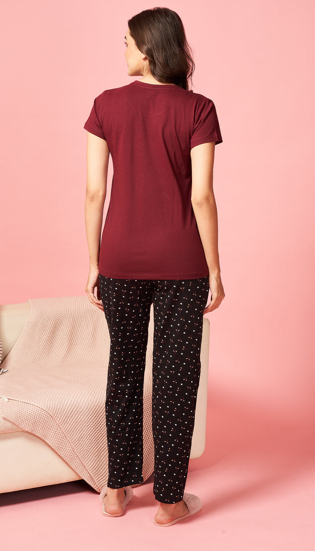Womens Cotton Printed Night Suit Set