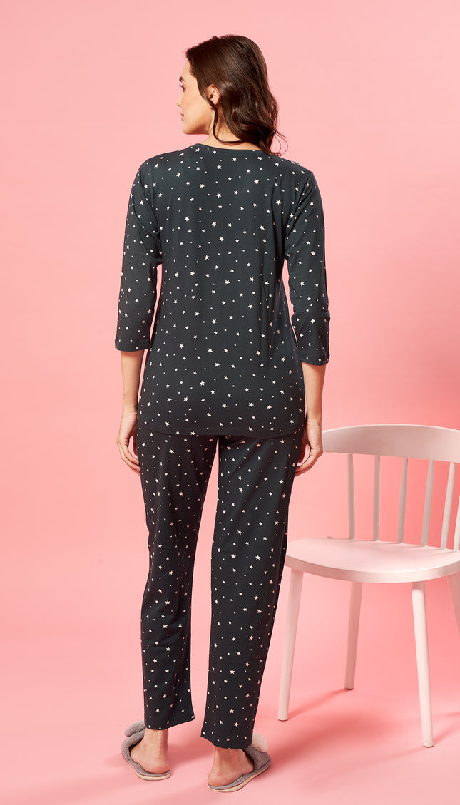 Womens Cotton Printed Night Suit Set