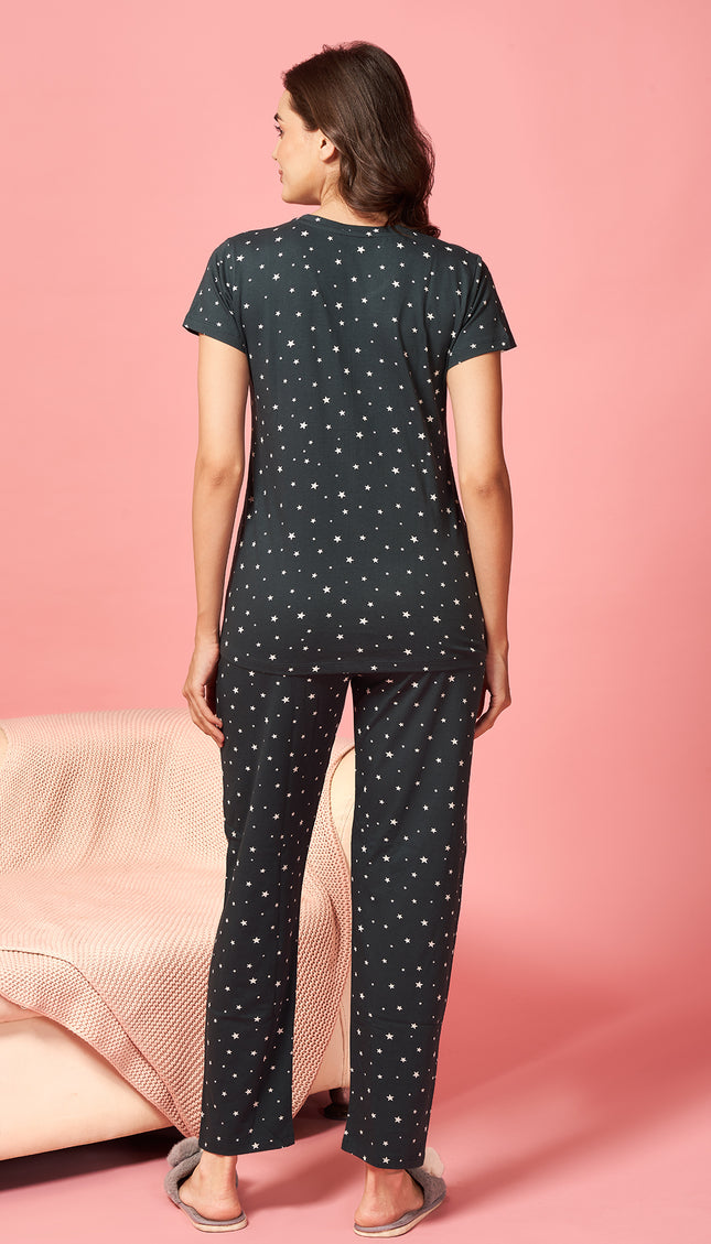 Womens Cotton Printed Night Suit Set