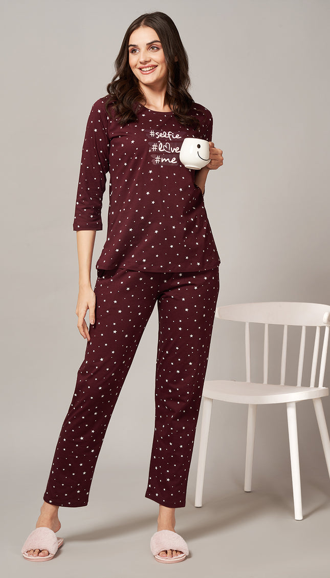 Womens Cotton Printed Night Suit Set