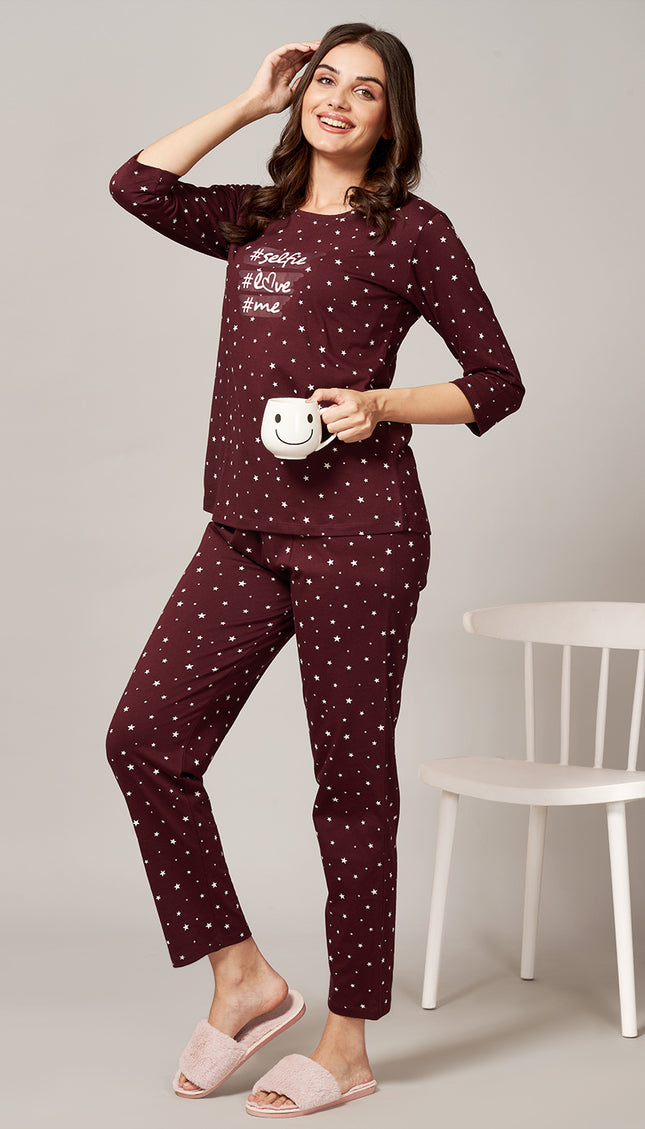 Womens Cotton Printed Night Suit Set