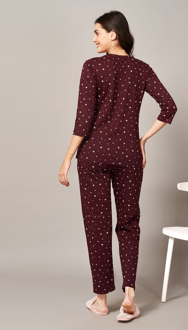 Womens Cotton Printed Night Suit Set