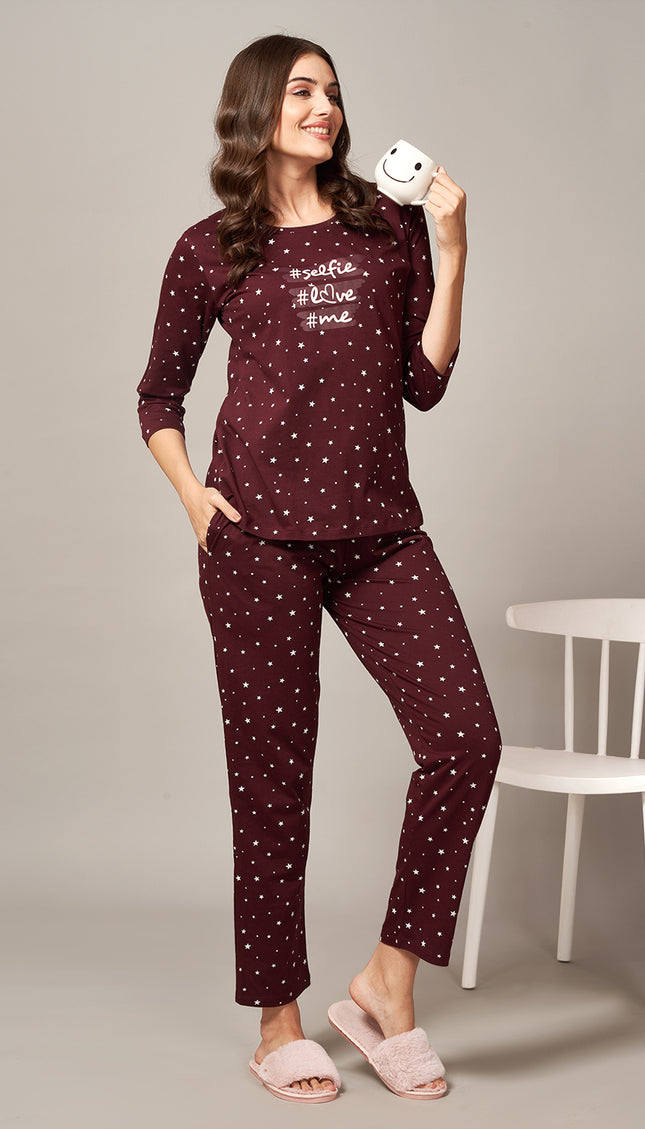 Womens Cotton Printed Night Suit Set