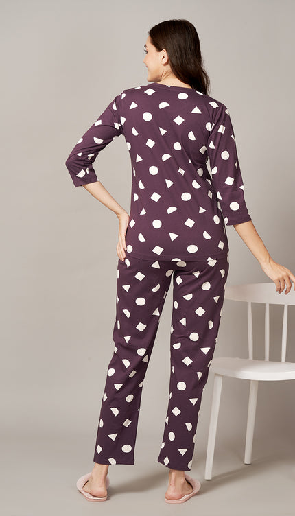 Womens Cotton Printed Night Suit Set