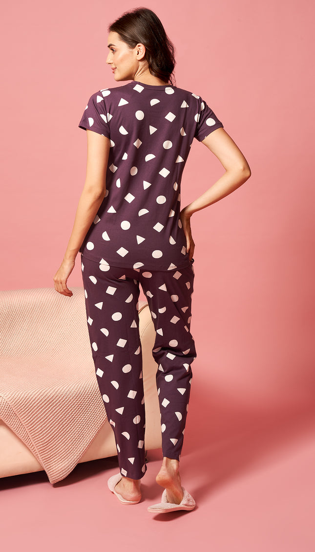 Womens Cotton Printed Night Suit Set